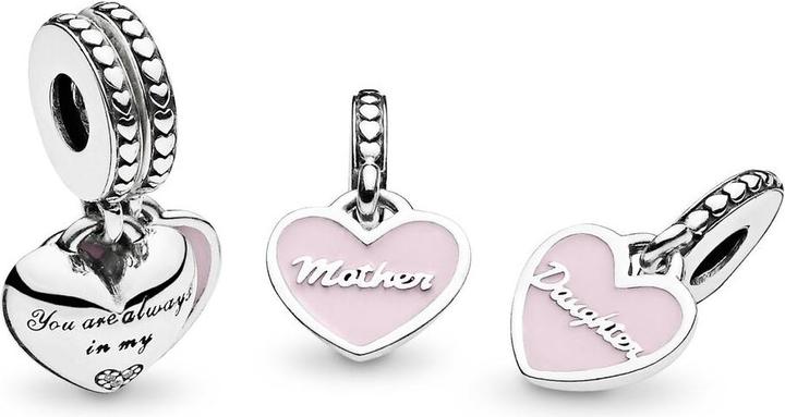 Image du produit Pandora Coeurs mère & fille (Argent sterling, Émail)