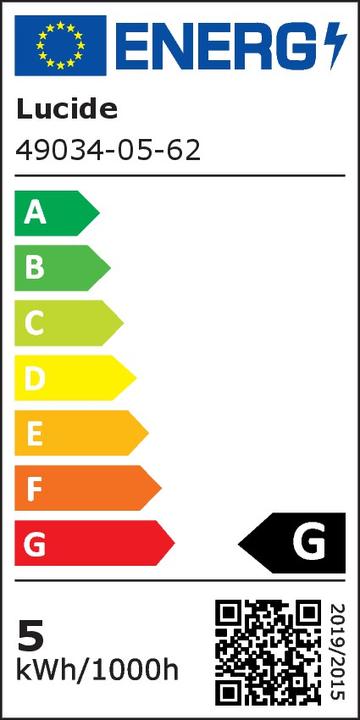 Energie-Label Lucide ST64 - Glühfadenlampe - Ø 6,4 cm - LED Dim. - E27 - 1x4,9W 2700K - Transparent 49034/05/60 (E27, 4.90 W, 450 lm, 1 x, G)