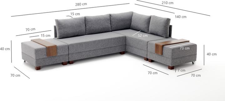 Actual product image Atelier del Sofa Alicia (Corner sofa, Sofa bed)