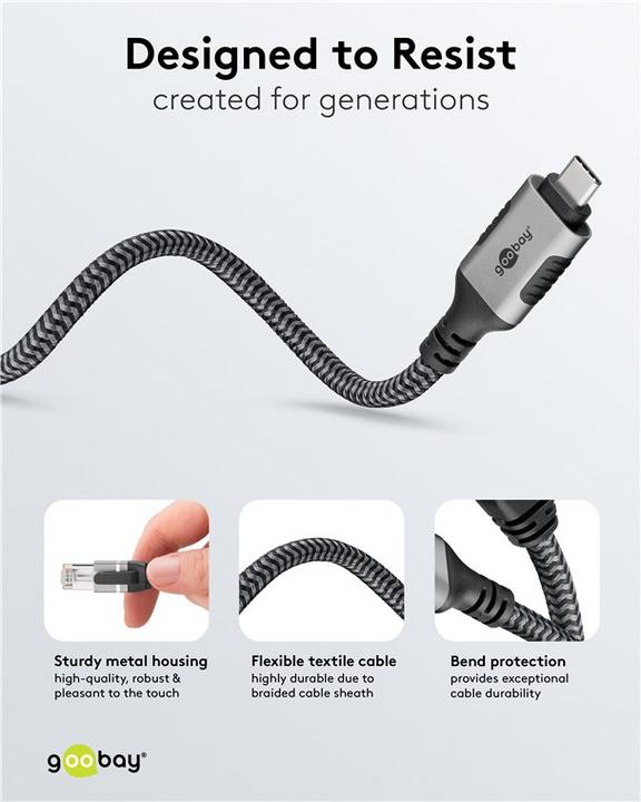 Actual product image Goobay Ethernet cable USB-C to RJ45, 10 m (USB 3.1, RJ45 Gigabit Ethernet (1x))