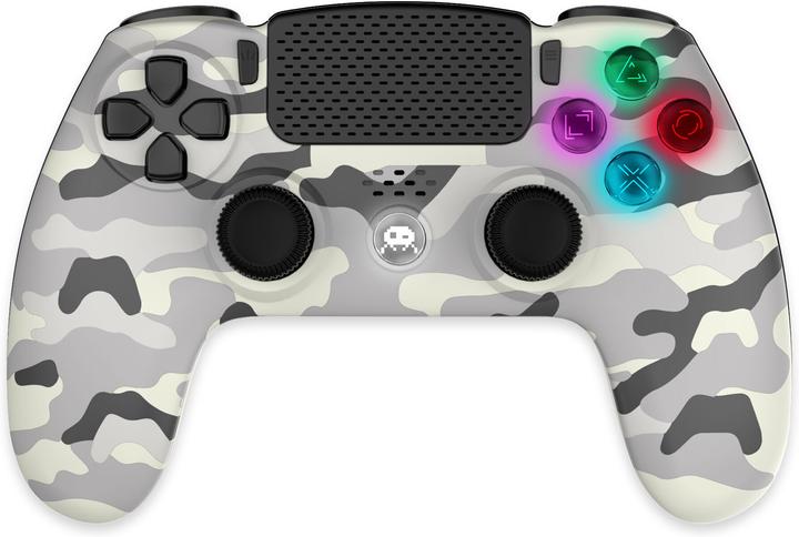 Productafbeelding Trade Invaders Draadloze controller voor PS4 met 3,5mm jacksleuf - LED-Wit Camo (PS4)