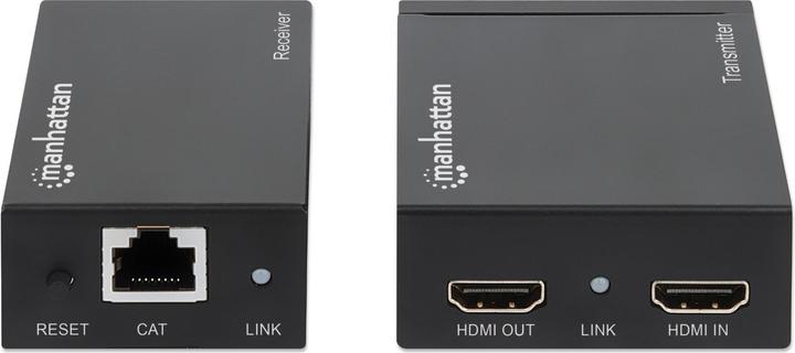 Produktbild Manhattan HDMI over Ethernet Extender Kit Signalverstaerker 1080p bis zu 50 m ueber ein Cat6-Netzwerkkabel...
