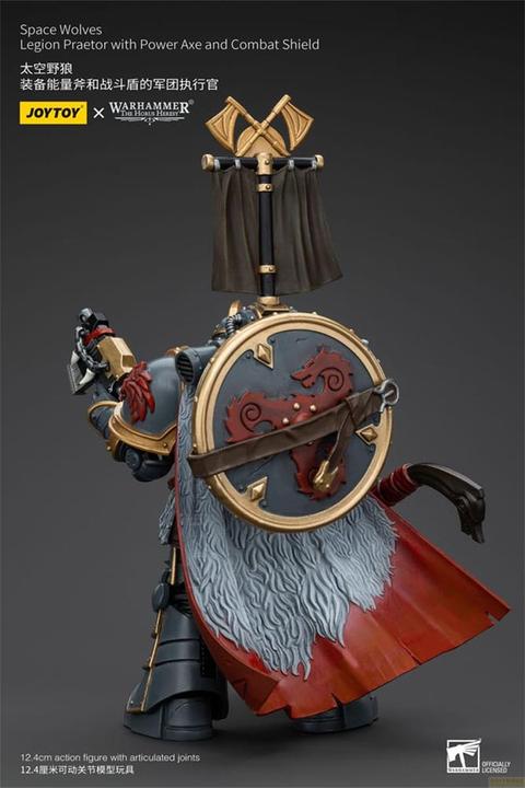 Immagine prodotto Joy Toy Warhammer The Horus Heresy Action Figure 1/18 Space Wolves Legion Praetor con Power Axe e Combat Sh