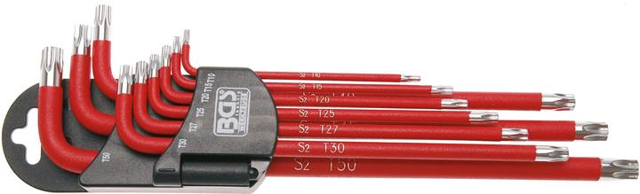 BGS Jeu de clés mâles coudées, Torx avec et sans alésage, 9 pièces (Section en T)