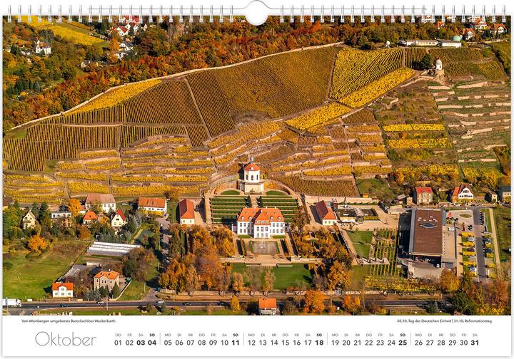 Image du produit Kalender Sachsen von oben 2026 - Luftaufnahmen (45 x 30 cm, Allemand)