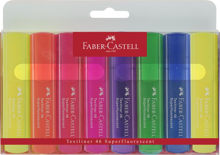 Image du produit Faber-Castell Texte, cas des 8 fluorescents (Multicolore, 1 mm, 8 x)