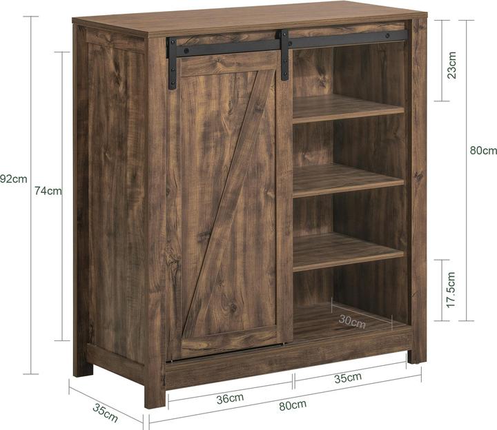 Produktbild SoBuy Sideboard mit Schiebetür (80 x 92 x 35 cm)
