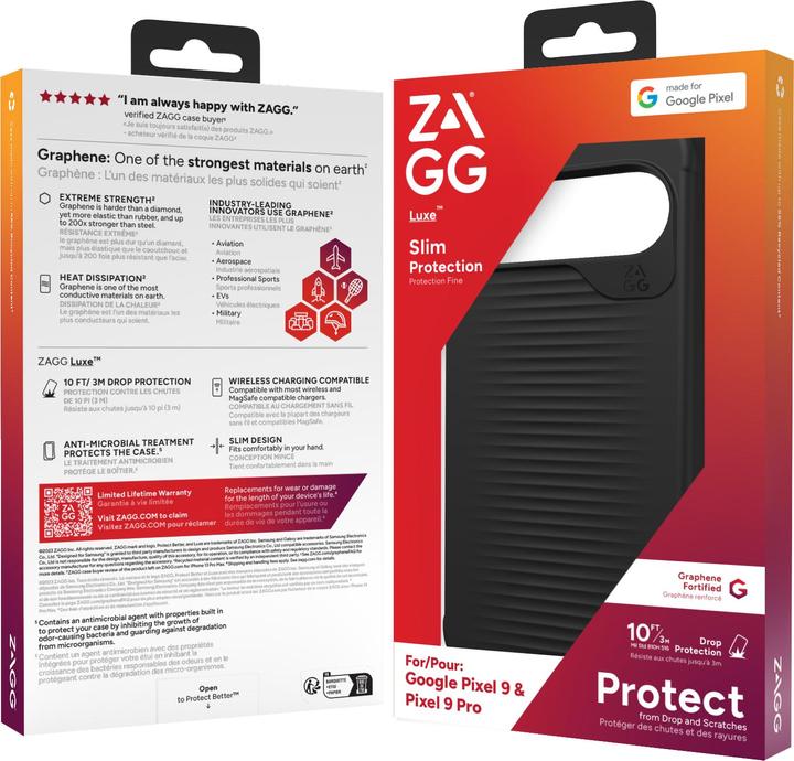 Produktbild Zagg Luxe Graphen Back Cover Schwarz Google Pixel 9/9 Pro (Google Pixel 9, Google Pixel 9 Pro Fold)