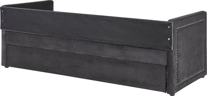 Actual product image Beliani Daybed extendable corduroy dark grey slatted frame 90 x 200 cm MIMIZAN (90 x 200 cm)