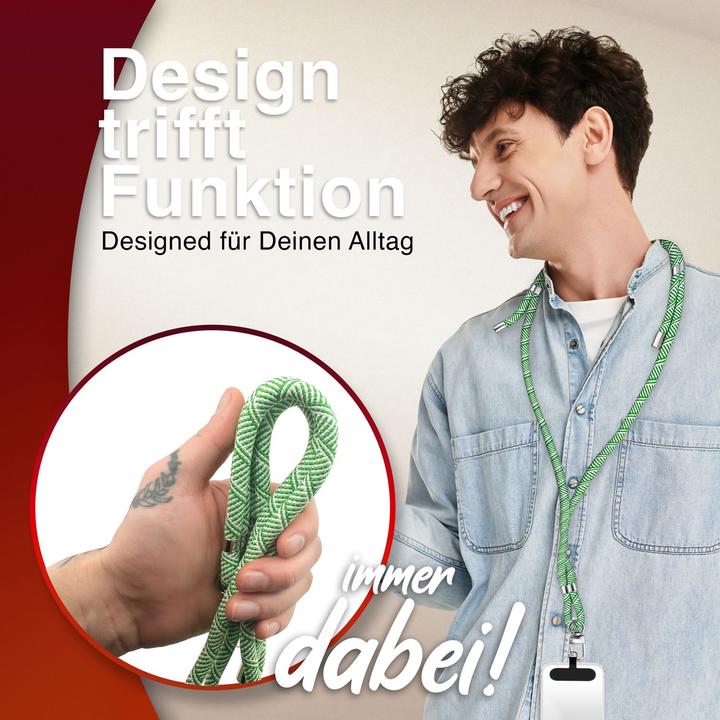 Productafbeelding Nalia HoldMe Lanyard Handykette – Universal Trageband für Smartphones - Verstellbar, Soft & Elastisch
