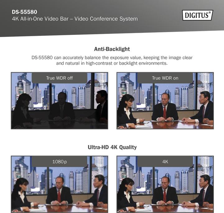 Image du produit Digitus Barre vidéo 4K All-in-One – Système de vidéoconférence