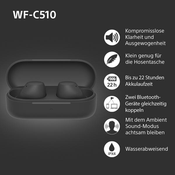 Image du produit Sony WF-C510 (pas de réduction du bruit, 11 h, Sans fil)