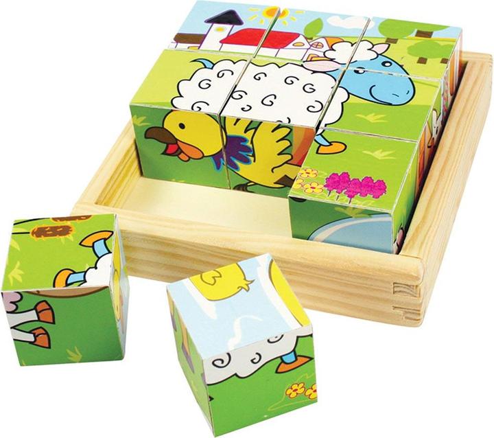 Bigjigs Nutztiere Block Puzzle (9 Teile)