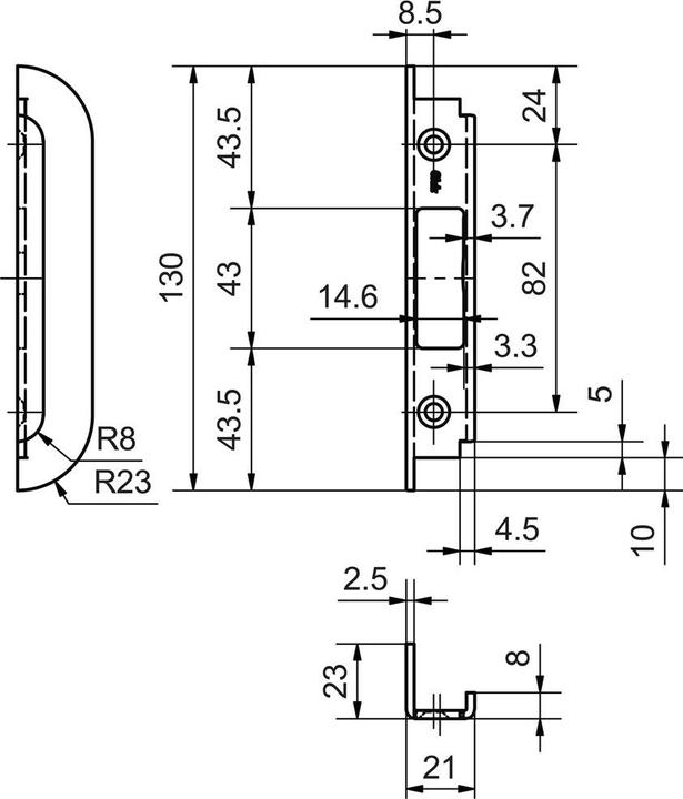 Produktbild Glutz Fallenschliessbleche B-22610 (Schliessblech)
