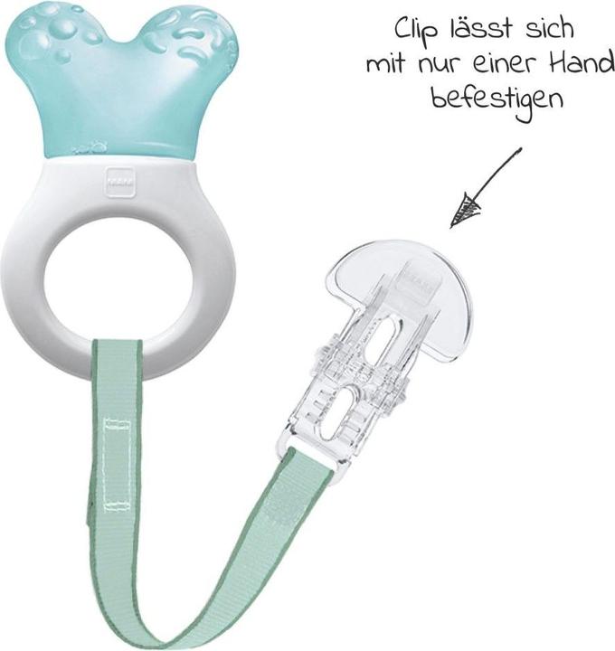 Produktbild MAM Kühlbeissring Mini Cooler & Clip boy 2+ M, mit Clip 1 Stk in türkis