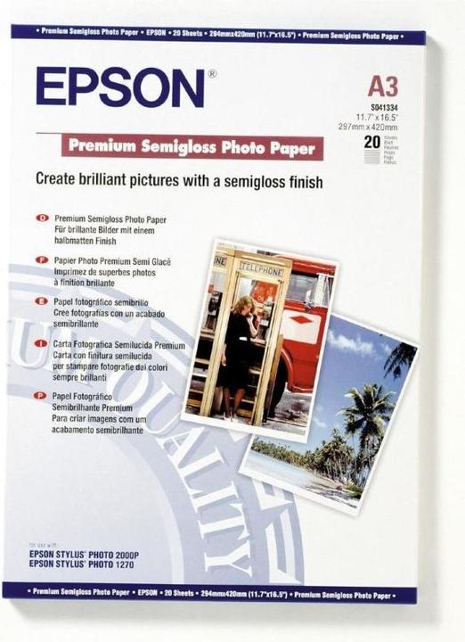Image du produit Epson Premium Semigloss (251 g/m², A3, 20 x)
