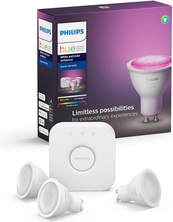 Immagine prodotto Philips Hue Starter set White & Color Ambiance (GU10, 5.70 W, 350 lm, 3 x, G)