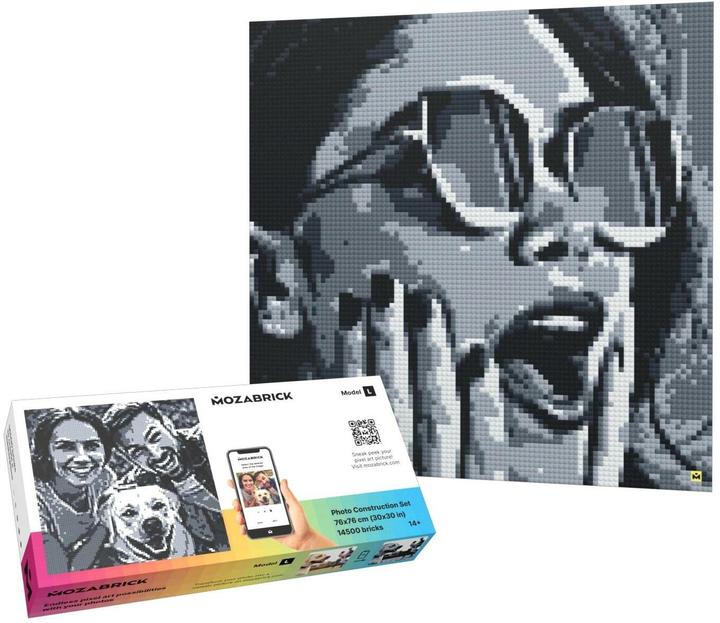 Produktbild Mozabrick Klemmbausteine Mosaik (Monochrom) - Individuelle Pixelkunst - Monochrom / L