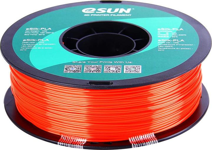 Actual product image eSUN eSilk-PLA 1.75mm Jacinth 1kg 3D Filament (PLA, 1.75 mm, 1000 g, Orange)