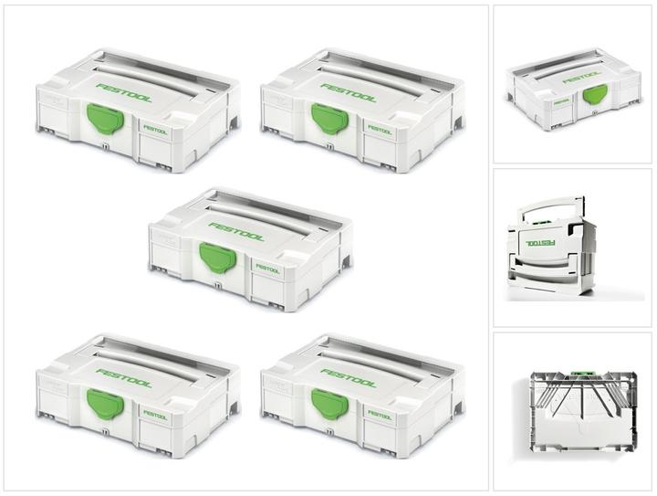 Produktbild Festool 5 x Systainer T-LOC SYS 1 TL Werkzeug Koffer lichtgrau koppelbar ( 497563 )