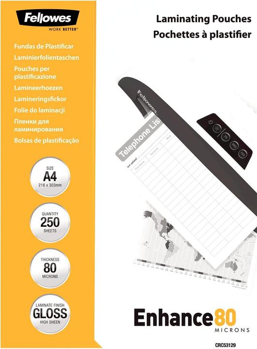 Fellowes Enhance 80 (A4, 250 Stück, 80 µm)