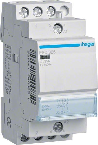 Produktbild Hager ESC325. Kontakt Strombelastbarkeit: 25 A, Kabelquerschnitt: 1/6 mm², Temperaturbereich in Betrieb: -