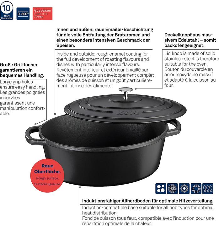 Produktbild Kela Calido (33 cm, Bräter + Schmortopf, Gusseisen)
