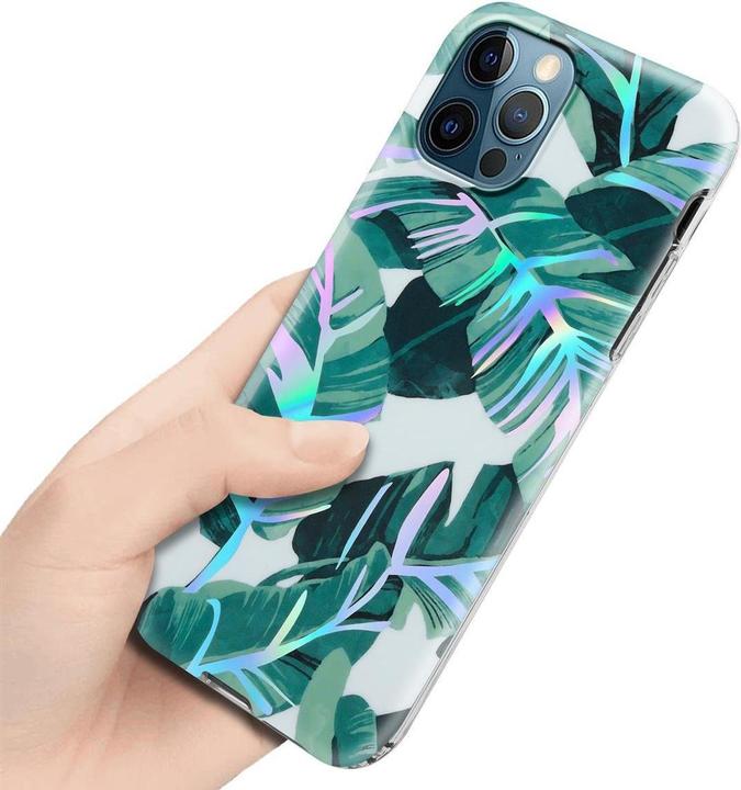 Actual product image Cadorabo IMD TPU Colorful Flowers & Leaves Cover (Apple iPhone 12 Pro Max)
