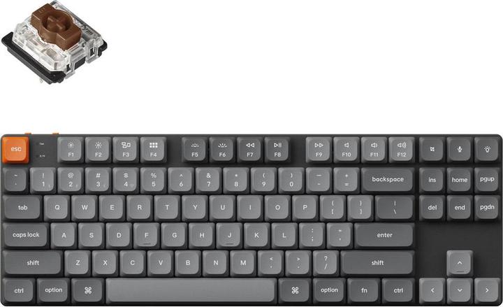 Actual product image Keychron K1 Max Wireless RGB Hot Swappable 80% Mechanical Keyboard, Gateron Brown Switches (DE, Cable, Wireless)