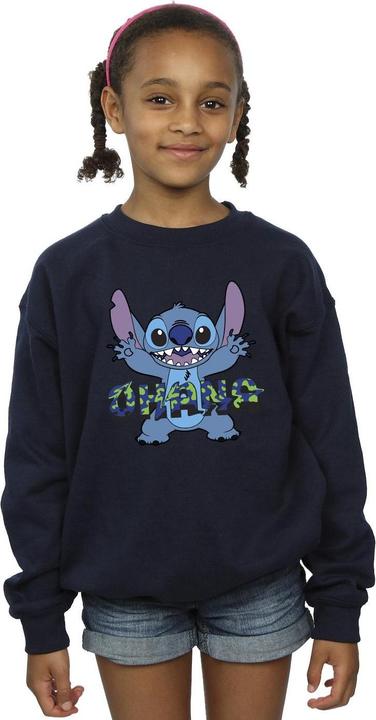 Produktbild Disney Lilo And Stitch Ohana Blue Glitch Sweatshirt Mädchen (104)
