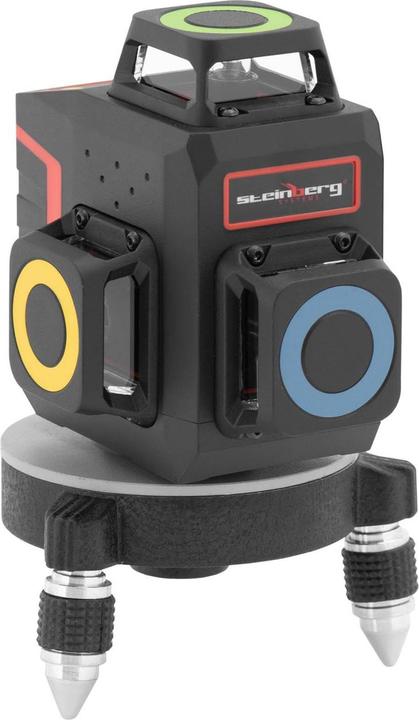 Actual product image Steinberg 360°-Cross line laser with carrying bag - green - 15-30 m - self-leveling - mini tripod - remote