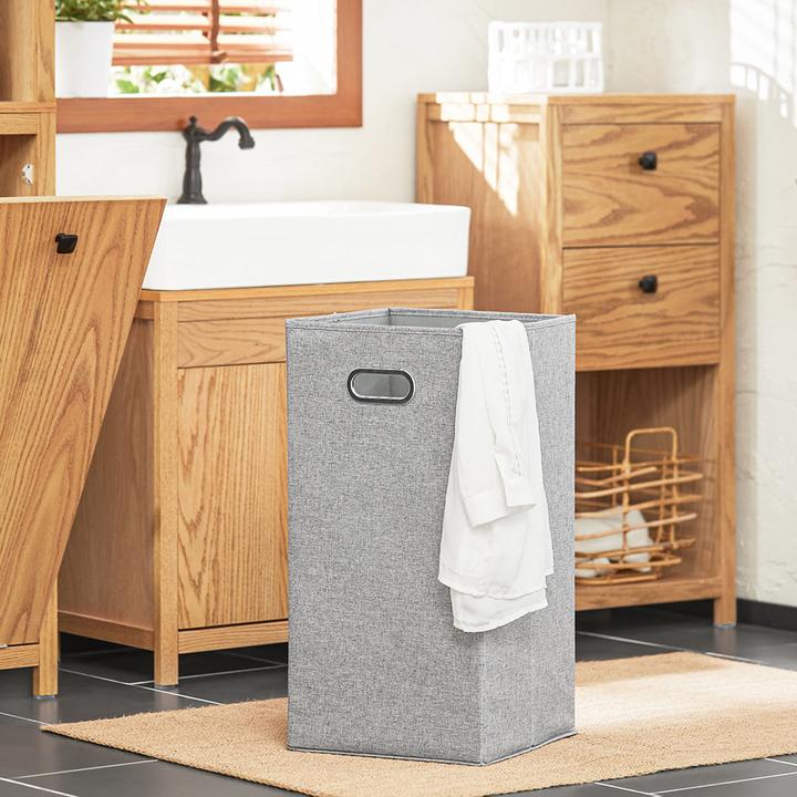 Produktbild SoBuy Badschrank schmal mit Wäschesack