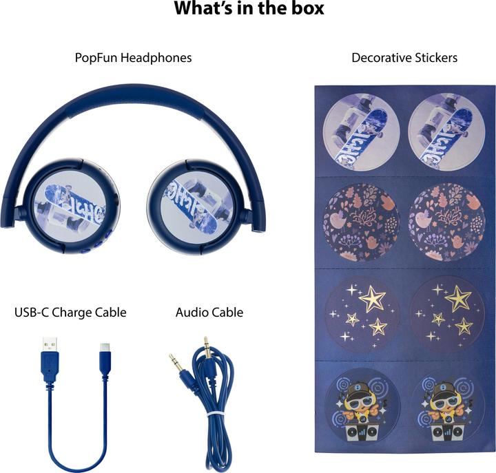 Produktbild Buddyphones kids headphones wireless POPFun (Blue)