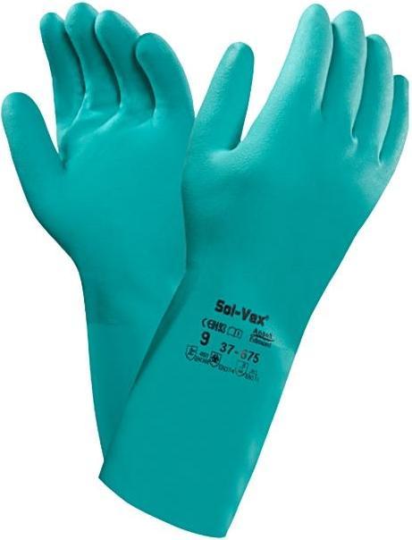 Produktbild Ansell Handschuhe EN388/374 Kat.III Sol-Vex 37-675 Gr.11 Nitril velourisiert grün (11)