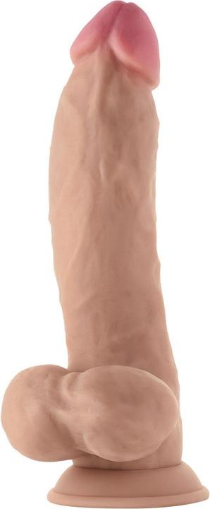 Shaft Model N Anatomical Side Curve Flexiskin Double Layered Realistic Extremely Soft Dildo with Bal
