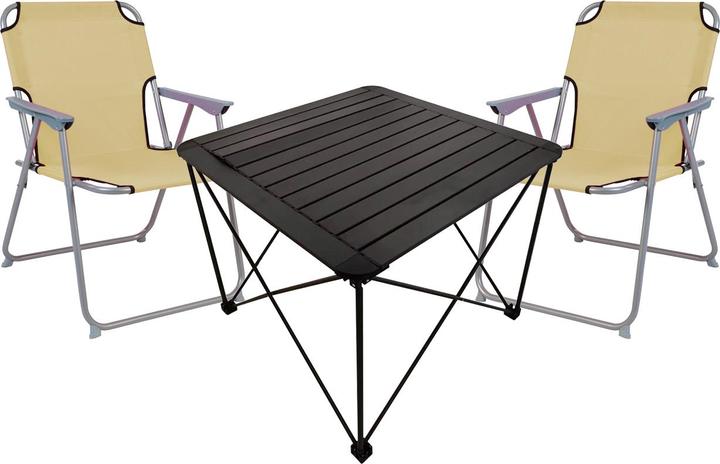 Produktbild Mojawo 3teiliges Campingmöbel Set Campingtisch Campingstuhl L70xB70xH56cm