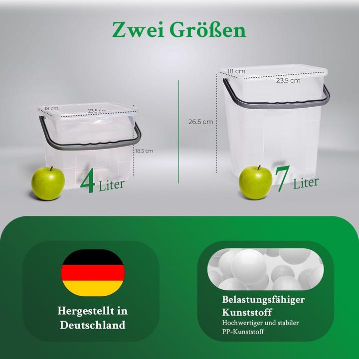 Actual product image Novaliv Sparset Waschmittelbox mit Deckel 4 Liter + 7 Liter Transparent und Dosierlöffel Box Waschpu (7 l)