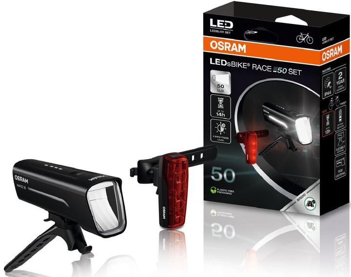 Actual product image Osram Bike lighting set RACE 50 SET LED battery-powered black (100 lm, 100 lm)