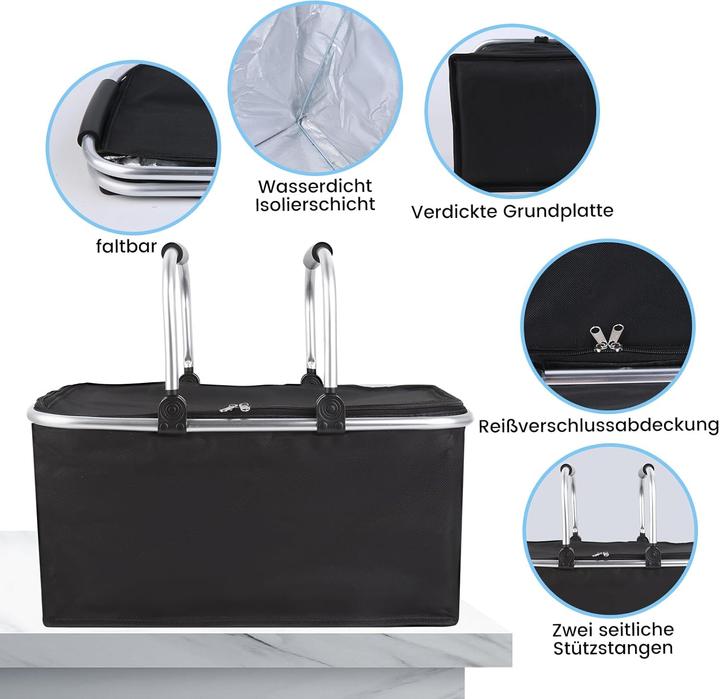 Actual product image Aokley Isolierter Picknick- und Einkaufskorb
