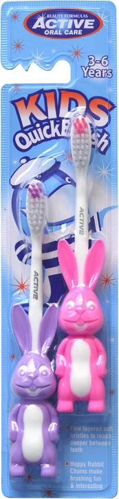 Actual product image Beauty Formulas Active Oral Care - Kids Quick Brush 3-6 Years Toothbrushes For Children Rabbit 2 Pcs. (2 x)