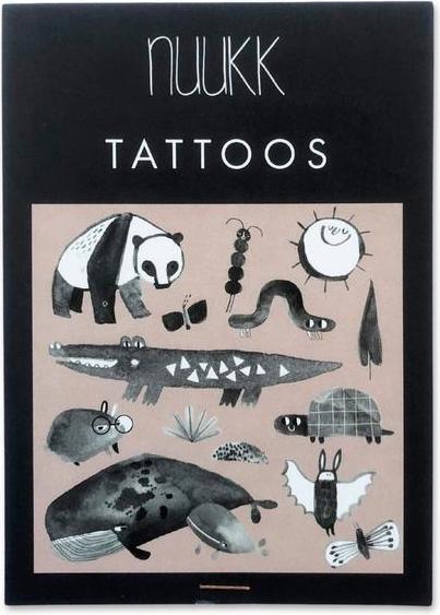 Immagine prodotto Nuukk Tatuaggio organico per bambini coccodrillo & friends in bianco e nero