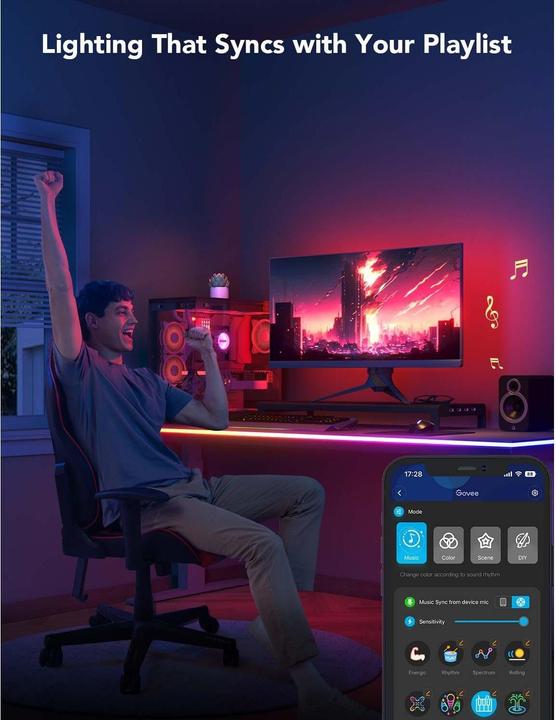 Image du produit Govee LED Stripe Néon Gaming Table (RGBIC, 300 cm, Intérieur)