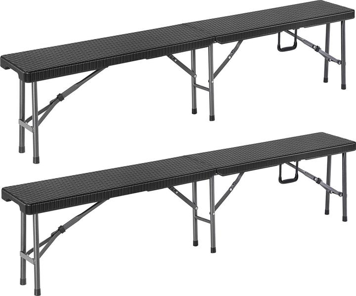 Casaria Lot de 2 bancs pliants