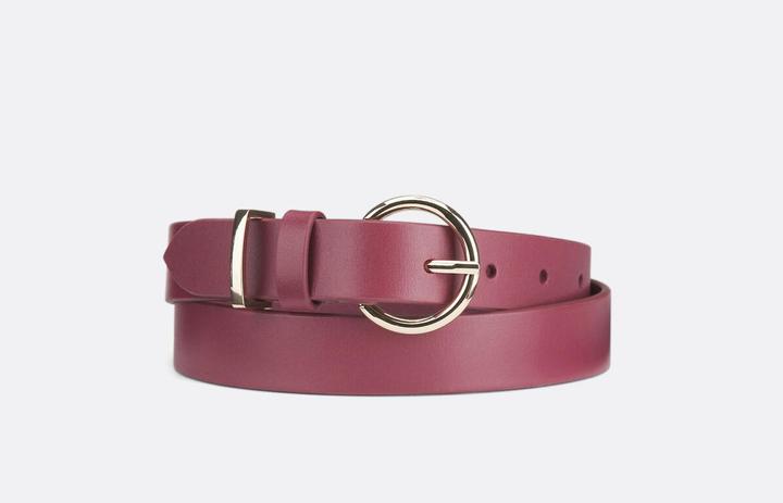 La Redoute Collections Ledergürtel mit goldfarbener Schnalle