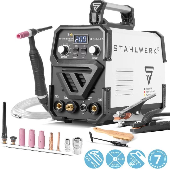 Actual product image Stahlwerk DC TIG 200 ST IGBT welding machine with 200 amps and MMA electric hand