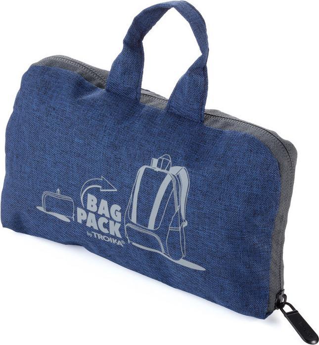 Troika BAGPACK Rucksack faltbar, polyester, blau/grau (12 l)