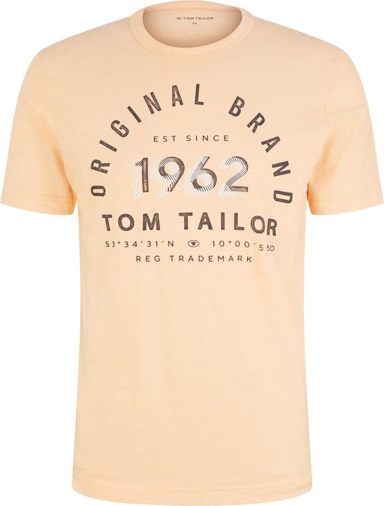 Tom Tailor T-Shirt Gestreiftes Kurzarmshirt mit Rundhalsausschnitt und Print (XXL)