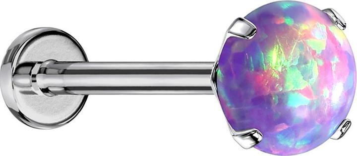 Immagine prodotto Star Piercing Labret Micro Threadless argento Opal purple set (Titanio G23, senza ottone)