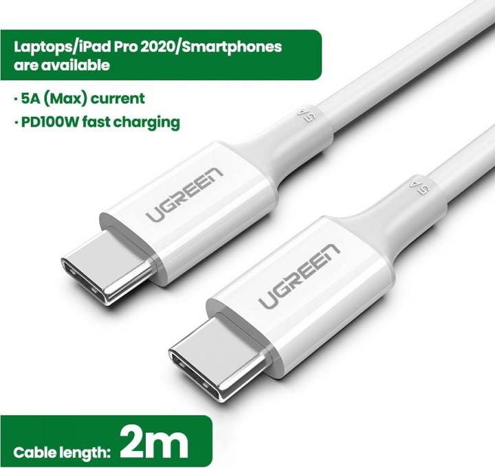 Actual product image Ugreen USB C – USB C (2 m, USB 2.0)