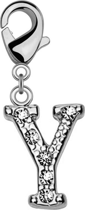 Star Piercing Anhänger mit Kristall Buchstabe Y (Messing)